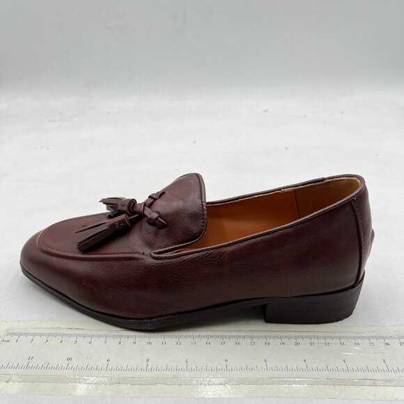 FSJ Brown Leather Tassel Loafers - Picture 2 of 8